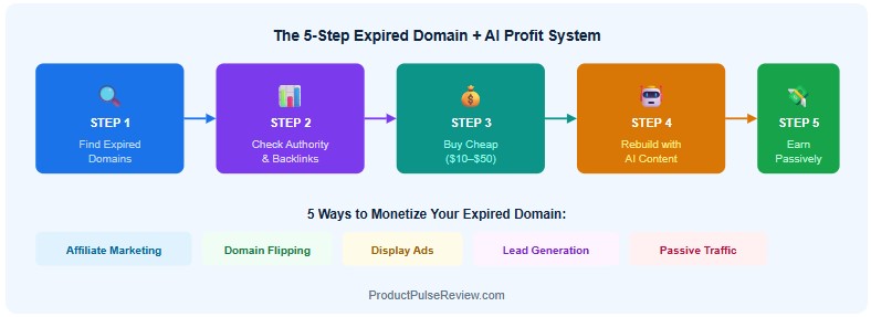 5-step expired domain and AI passive income system